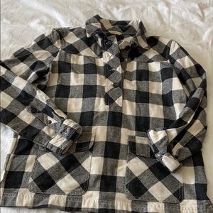 J. Crew Shirt-jacket in Buffalo Ivory-charcoal